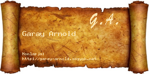 Garay Arnold névjegykártya